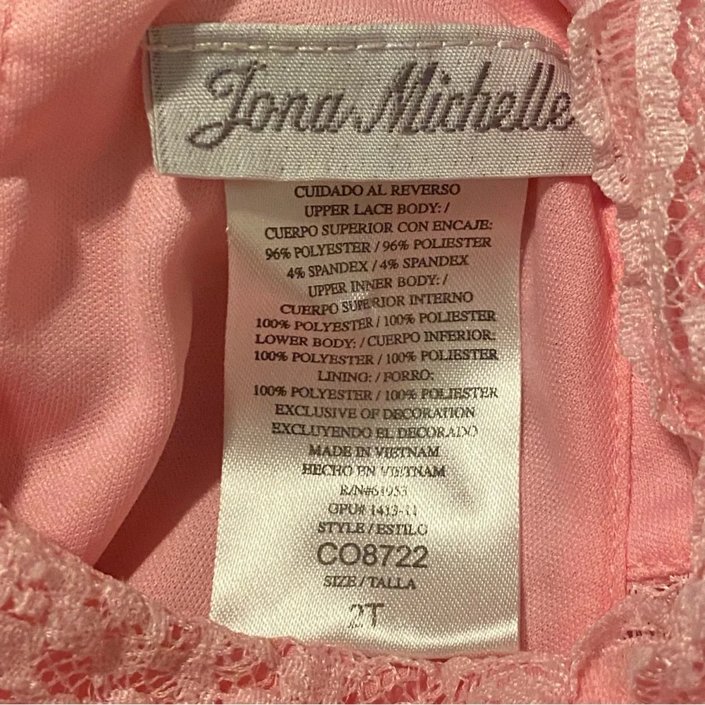 Jona Michelle Pink Dress. Knit Lace‎ Top With Layered Pink Tulle Size 2T